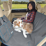 Kurgo Heather Dog Auto Hammock - Heather Grey/Coastal Blue
