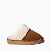 Minnetonka Cerise Women's Suede Slide Slippers with Hard Sole, Tan, Size 9, 40932