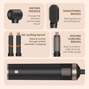 PKALQ 5 in 1 Hair Styling Tool Blow Dryer Brush with Air-Wrapping Technology, Negative Ion, Detachable Hot Air Brush