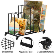 IAJXWI Large Art Canvas Storage Rack, Adjustable Slots, Metal, Black, 33.5 x 17.3 x 27 in, Y05M3092