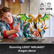 LEGO Ninjago Ultra Dragon Battle Building Set, 2,178 Pieces, Ages 12+, Posable 4-Headed Dragon and Devourer Snake Figures, Includes 4 Minifigures, 71872
