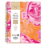 Blue Sky 156023 Jessie James Decker Monthly Weekly Medium Planner, Maia Pink Marble Design, 15-Month October 2025 - December 2026, 7 in x 9 in