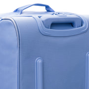 IFLY 22 Inch Drop Bottom Rolling Duffel Bag with Inline Skate Wheels, Telescopic Handle, Frost Blue