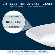 Corelle Hushed Lines 12-Piece Dinnerware Set, Durable Triple-Layer Vitrelle Glass, Oat Beige, Service for 4, 3606AB