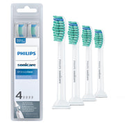 Philips Sonicare C1 SimplyClean Replacement Electric Toothbrush Heads, Contoured W-Profile Bristles, BrushSync Technology, White, 4 Pack