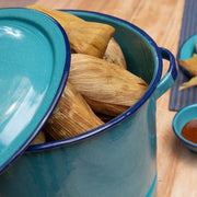 Cinsa 6001549 Steamer Pot Cookware with Lid & Trivet 34 qt Blue