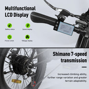 COLORWAY 20X3.0 Fat Tire Electric bicycles, Foldable Mountain Snow Beach Electric bike ebike