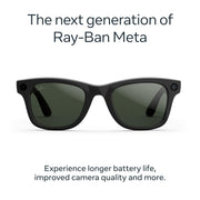 Ray-Ban Meta Wayfarer Gen 2 RW4012 Transitions Sunglasses - Shiny Black/Clear/Graphic Green Photochromic - Large