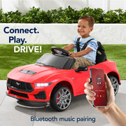 Best Choice Products Kids 12V Electric Ride-On Car, Officially Licensed Ford Mustang, Red or Black, 2 Speeds, Bluetooth, Parental Remote Control, LED Lights