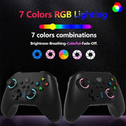 Oilsky WS-024 Wireless Gaming Controller with Bluetooth, RGB Backlighting, Hall Effect Joysticks and Triggers, Rechargeable Battery, Black