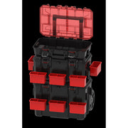 Hyper Tough Hyper Stack Heavy Duty 3 Piece Modular Rolling Toolbox System, Black - High Capacity