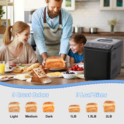 KBS MBF-070 2LB 20-in-1 Bread Maker Machine w/Automatic LCD Display, 15-Hour Delay Timer, Black