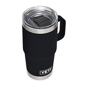 Yeti Rambler 20 oz Travel Mug, Stainless Steel, Vacuum Insulated, Leak-Resistant Stronghold Lid, Black, 21071502280