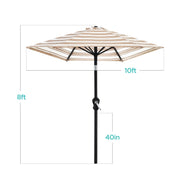 Best Choice Products 10ft Outdoor Steel Market Patio Umbrella, Striped Rust, Crank Lift, Push Button Tilt, 6 Steel Ribs, SKY7934