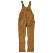 Carhartt Rugged Flex Loose-Fit Canvas Bib Overalls for Ladies - Carhartt Brown - 2X - Regular