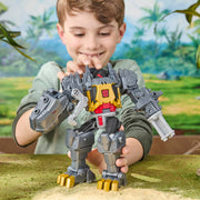 Hasbro Transformers Cyberworld Grimlock Chomp & Battle 9-Inch Action Figure with 4-Step Transformation, Chomping Dino Head, Spinning Blaster Arm, Mech Suit Chest Panel