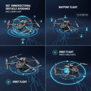 SEREE Drone with Camera, 8K HD, 50x Zoom, Brushless Motor, Foldable RC Quadcopter, 4.5-Inch Screen, GPS Positioning, Dual Batteries EA034-NBUS00