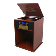Victor VWRP-4500-MH-VIC Boyleston Bluetooth Turntable Record Player, CD/MP3, AM/FM Radio, with Stereo