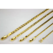 JB Jewelry House Inc 10K Yellow Gold Hollow Cuban Chain Necklace Bracelet, 2mm-5.5mm Width, 7in-30in Length, Spring Ring Clasp