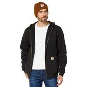 Carhartt Marquette Men's Midweight Full-Zip Hooded Sweatshirt, Loose Fit, Black, Small, K122-BLK