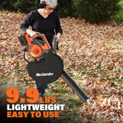 Maxlander 40V Cordless Leaf Blower Vacuum Mulcher with 2x 4.0Ah Batteries and 45L Collection Bag Black Orange