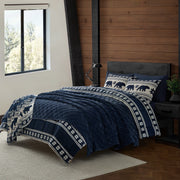 Pawz Navy Blue King Quilt, Soft Velvet Corduroy Face, Pre-Washed Microfiber Backing, Lightweight Polyester Fill, Diamond-Stitched Pattern