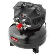 Hyper Tough VACW1523BEMG 6 Gallon Oil Free Pancake Air Compressor, 150 PSI, Black