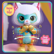 Just Play Disney Jr. SuperKitties Oopsie Kitty Dancing Bitsy Plush Doll with Music and Dance, White, 13 Inch