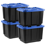 Iris USA 12 Gallon Plastic Storage Bins with Lids, Heavy-Duty Stackable Totes, Reinforced Handles, 4 Pack, 500410