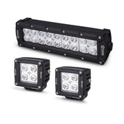 YADA Elevate Off-Road UTV Lighting Combo Kit, 12-Inch LED Light Bar with Spot and Flood Beams, 2 x 4-Inch Pod Lights, Black, 75W