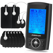 INSMART TENS Unit Rechargeable Muscle Stimulator, Dual Channel, 36 Modes, 20 Intensity Levels, Portable Pulse Massager with 10 Reusable Electrode Pads