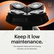 MANSCAPED Dome Shaver PLUS Mens Head Shaver, Four Double-Track Rotary Blades, SkinSafe and FlexAdjust Technology, Waterproof, Cordless, Black