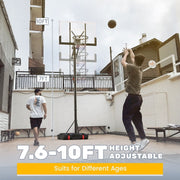 VIRNAZ 44 in. Portable Basketball Hoop & Goal with Quickly Height Adjusted 7.6 - 10 ft. for Outdoor Indoor Court
