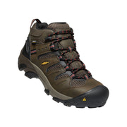 KEEN Utility 1022098 Lansing Mid Waterproof Steel Toe Work Boots for Men - Cascade Brown/Brindle - 9.5M