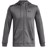 Under Armour Men's ArmourFleece Full Zip Hoodie, Lightweight Breathable Fleece, Castlerock Black, XXL, 1373357