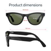 Ray-Ban Meta Skyler Gen 2 Smart AI Glasses, Shiny Black Frame, Transitions Graphite Green Lenses, 12 MP Camera, Open-Ear Audio, 8-Hour Battery Life, 0RW4014