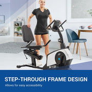 XTERRA SB250 Recumbent Exercise Bike, 24-Level Magnetic Resistance, 13.5 lb Flywheel, 5.5