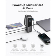 Anker Laptop Power Bank, 25,000mAh, 165W, Triple 100W USB-C Ports, Built-In Retractable USB-C Cables, Black, A1695H11