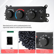 CHUSYYRAY A/C Heater Climate Control Module for 2001-2004 Dodge Dakota Ram 1500 2500, Black Plastic Housing, 599-212