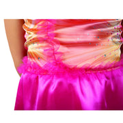 Jakks Pacific Wicked Glinda Blue Butterfly Dress for Girls, Ombre Satin and Tulle Layered Skirt, Sheer Long Sleeves with Ruffled Shoulders, Includes Silver Tiara and Wand, Size 4-6