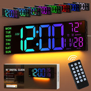 MPOW 16 Large Digital Wall Clock with Remote Control, Alarm Clock for Bedroom
