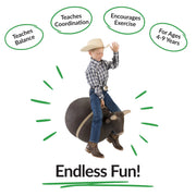 Big Country Toys Bouncy Bull Inflatable Rodeo Ride-On Kids Toy, Brown, 16-Inch Diameter, Ages 3 and Up, 2106744
