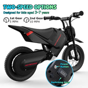 HOVERMAX H14M Electric Dirt Bike, 150W Motor, 10 MPH Top Speed, 12-Inch Rubber Wheels, 14.4V 5.2AH Battery, Black