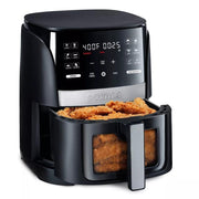 Gourmia 89110863 6-Qt Digital Window Air Fryer, FryForce 360 Technology, 12 One-Touch Presets, Guided Cooking, Black