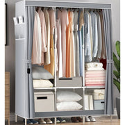 Harigal Dustproof Closet Wardrobe with Shelves, Portable Clothes Organizer with Cover, Gray, 67 in