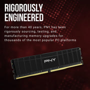PNY XLR8 DDR4 3600MHz LP Kit Gaming 16GB 3600MHz Low Profile Desktop Memory Kit, 2x8GB, CL18, Aluminum Heat Spreader