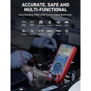 AstroAI TRMS 6000 Digital Multimeter Counts Electrical Tester, Large Screen, Accurately Measures