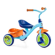 Dynacraft Bluey 10-Inch Toddler Tricycle with Steel Frame, EVA Tires, Rear Storage Basket, Blue/Orange