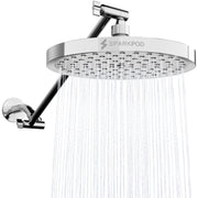 SparkPod Round Rain Shower Head with Adjustable 16in Extension Arm, High Pressure, Polished Chrome, RRSH8+SAE16-C