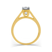 Forever Bride SOR1099E-KY220 1/4 Carat T.W. Round Diamond 10 kt Yellow Gold Miracle Plate Solitaire Ring, Size: 7